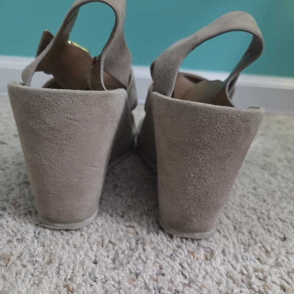 Calvin Klein Taupe Wedge Sandals - Picture 3 of 6